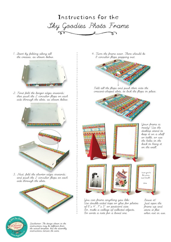 Instant digital download Printable Papercraft pdf template No sticking DIY Colorful Frame /'My Love/' message for Art or Photo