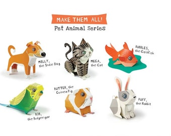 Pet Animals 3d Puzzle for Kids Educational Eco-Friendly Paper Toys DIY Kids Craft Party Gift