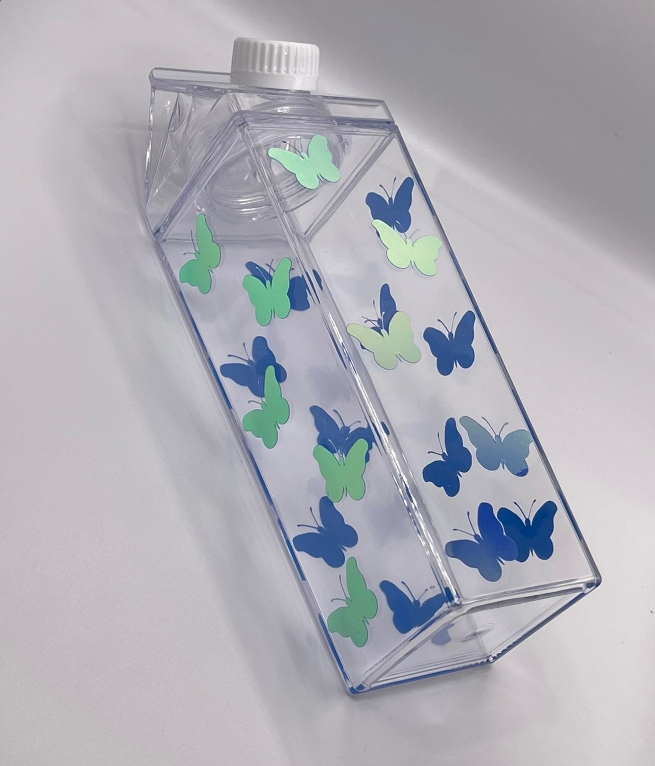 16 Oz. Milk Carton Water Bottle Holographic Butterflies - Etsy