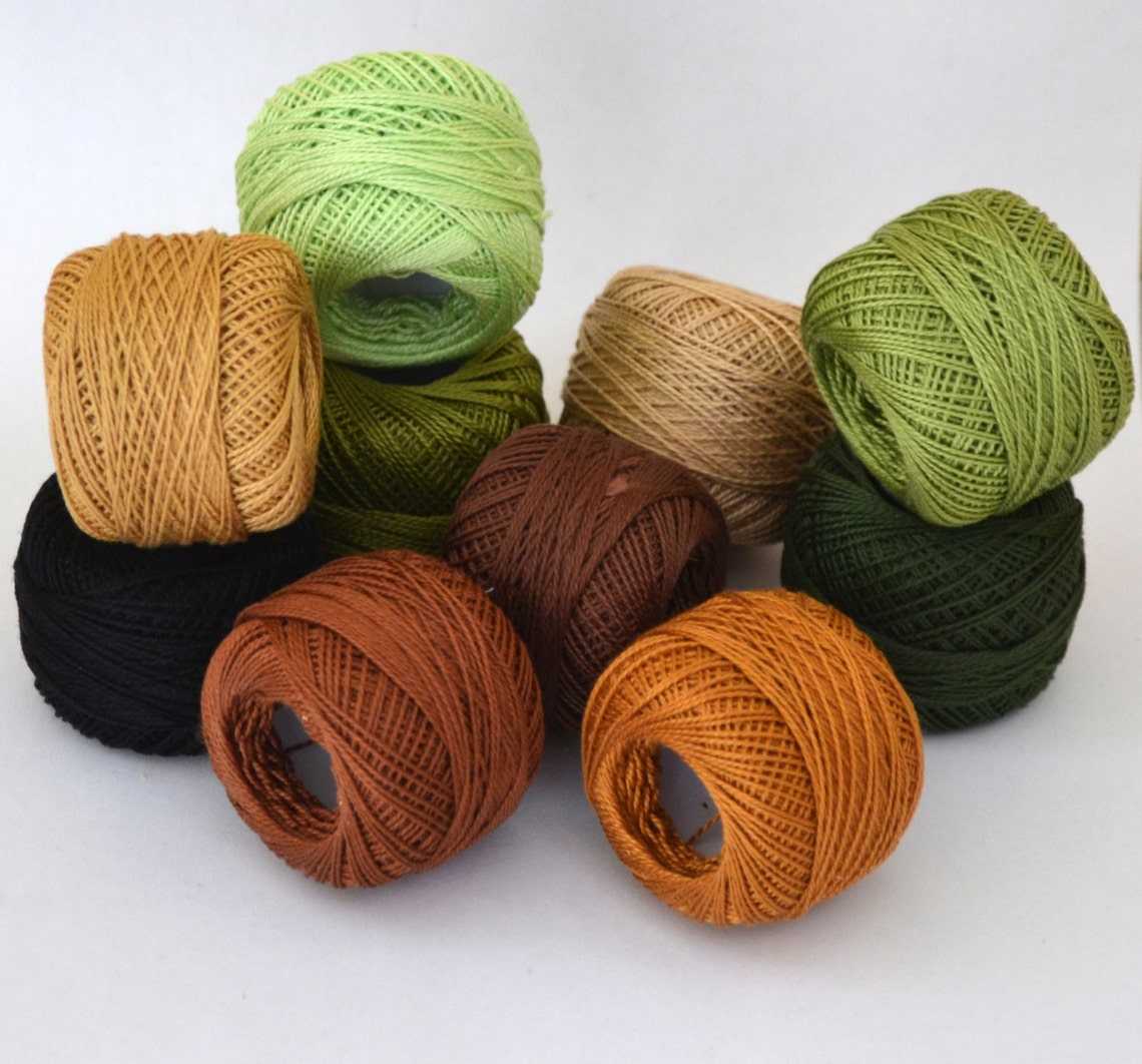 Cotton crochet threads_size 8_embroidery floss_analog dmc_10 Etsy