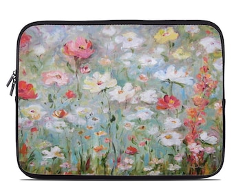 Laptop Sleeve Bag Case - Flower Blooms by Daniella Foletto - Neoprene Padded - Fits MacBooks + More