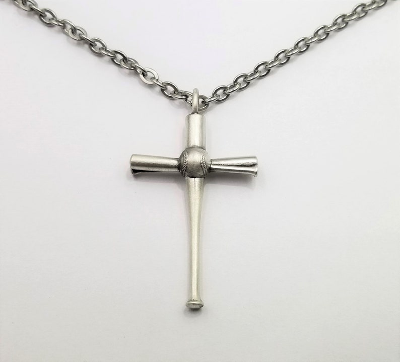 Baseball Necklace Baseball Cross / Baseball Jewelry / Etsy