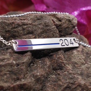 Thin Blue Line Necklace - Police Wives / Personalized Necklace / Law Enforcement Badge Number / Police Gift / Gift for Her / Cop Necklace