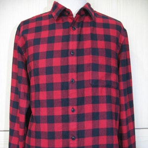 Vintage Uniqlo Red Casual Checked Thick Cotton Lumber Jack Western Long ...