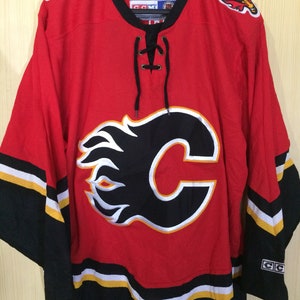 THEOREN FLEURY Calgary Flames 1980's Away CCM NHL Vintage Throwback Jersey  - Custom Throwback Jerseys