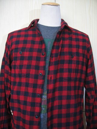 Camicia Uomo In Flanella Pesante, Scozzese A Scacchi, Maniche Lunghe, Colore Rosso Ruggine, Taglia Large, Con Doppie Tasche Sul Petto