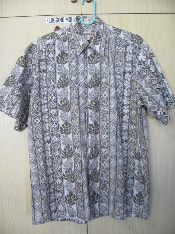 M Cotton 1990s Vintage Campia Moda Hawaiian Shirt Blue Floral - Etsy