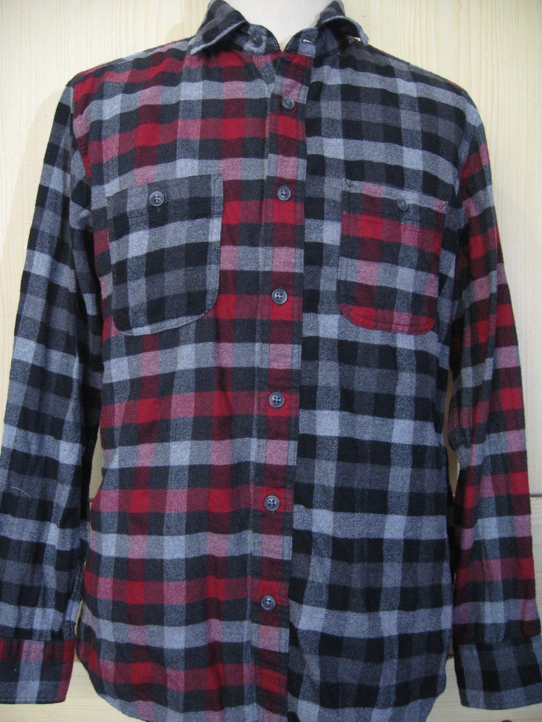Vintage Uniqlo Japan Wool Casual Checked Thick Cotton Lumber - Etsy