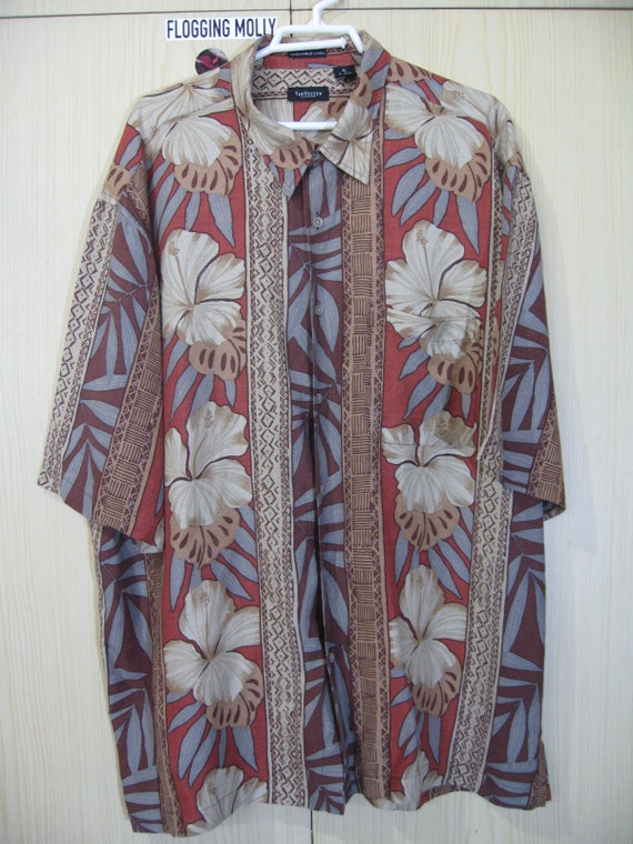 XL Rayon Vintage 1990s VAN HEUSEN Hawaiian Shirt … - image 1