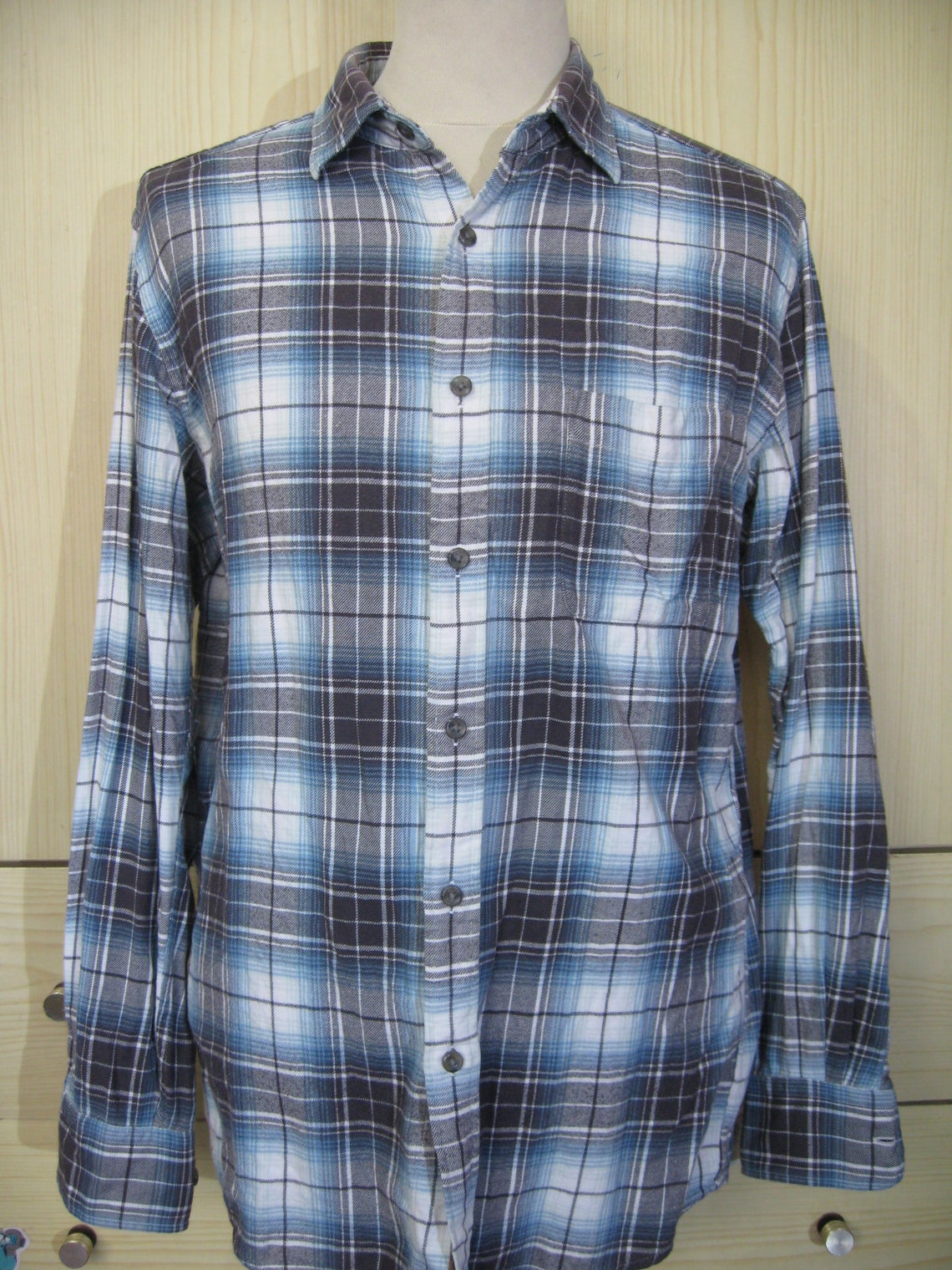 Size L Uniqlo Vintage Checkered Japanese Flannel Flannels Long Sleeved