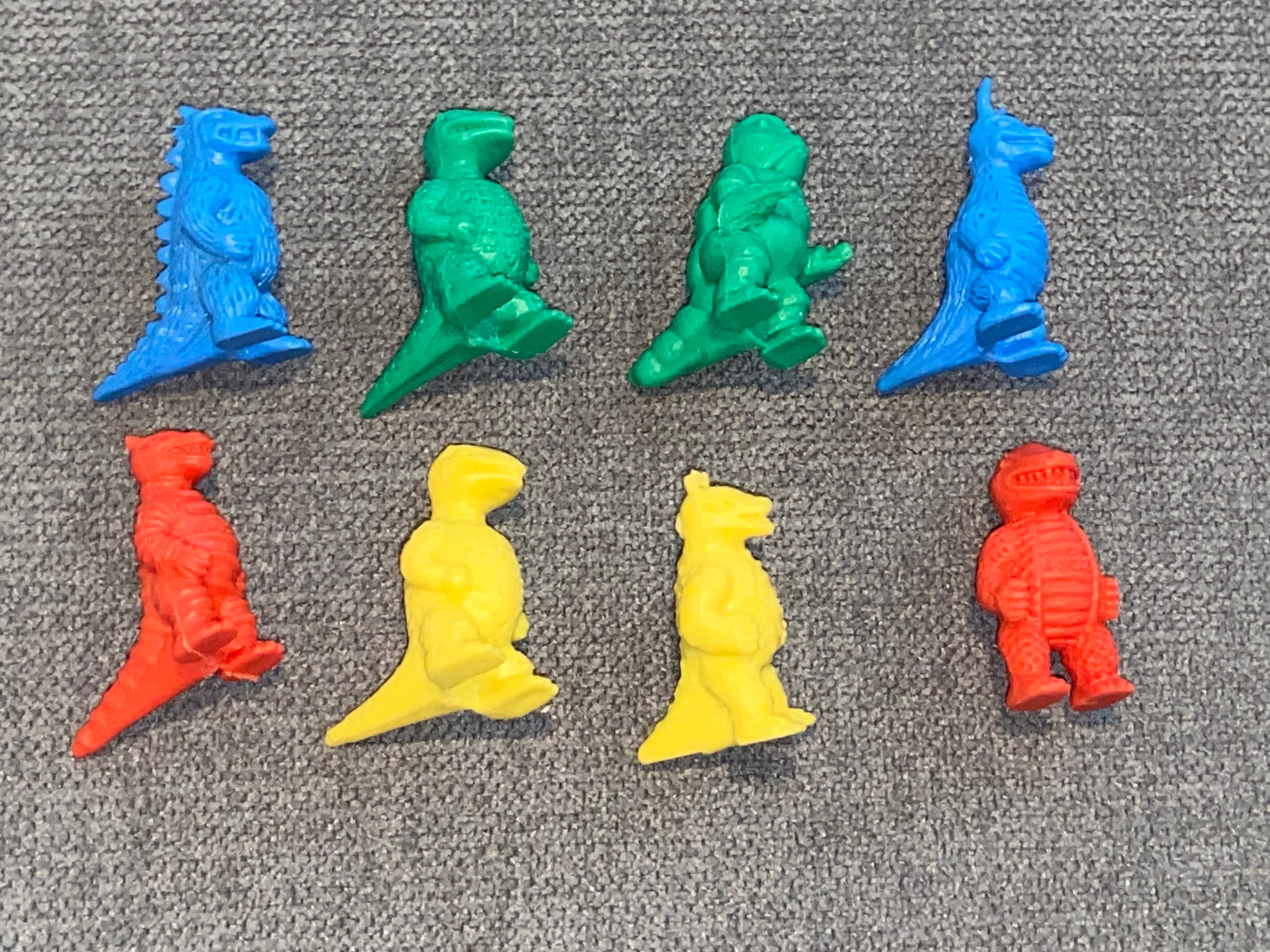 Vintage 1970s Mini Kaiju Set of 8 Japanese Bootleg Kaiju Kinkeshi
