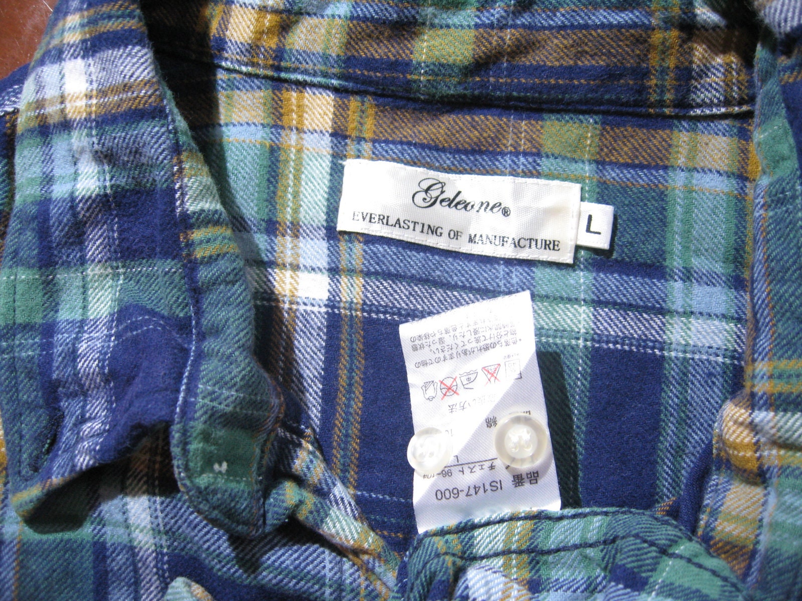 Vintage Japanese Flannel Long Sleeved Shirt Japan Casual