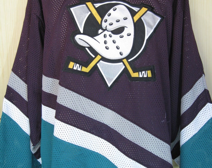 Vintage 90s Anaheim Mighty Ducks Home CCM Player Issue Nhl Ice Hockey