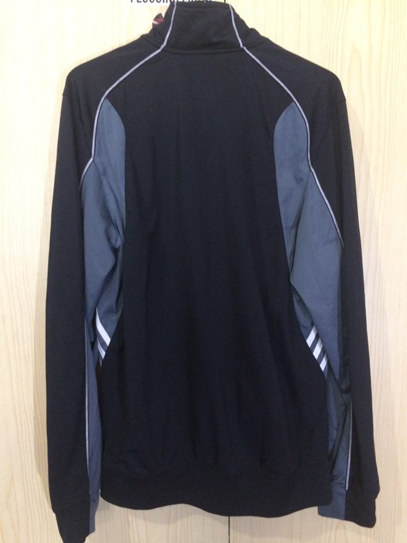 M Vintage Adidas Black Grey Retro Track Suit Tracksuit Top - Etsy