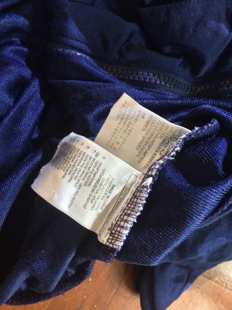 Vtg 60s 70s Adidas Originals Blue Trefoil Retro Womens Zip-Up Track Jacket UK 8