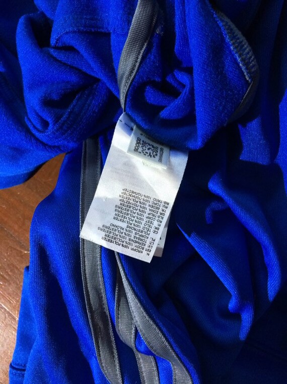 L Vintage ADIDAS Basketball Blue Hooded hoodie tr… - image 4
