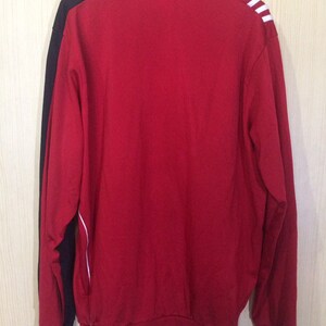 L Vintage ADIDAS Trefoil Red Black track suit tracksuit top track jacket sweat shirt pull over warm up full zip sweater Sportwear image 2