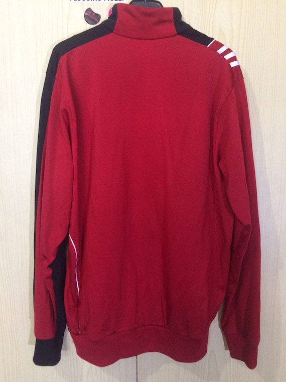 L Vintage ADIDAS Trefoil Red Black track suit tra… - image 2