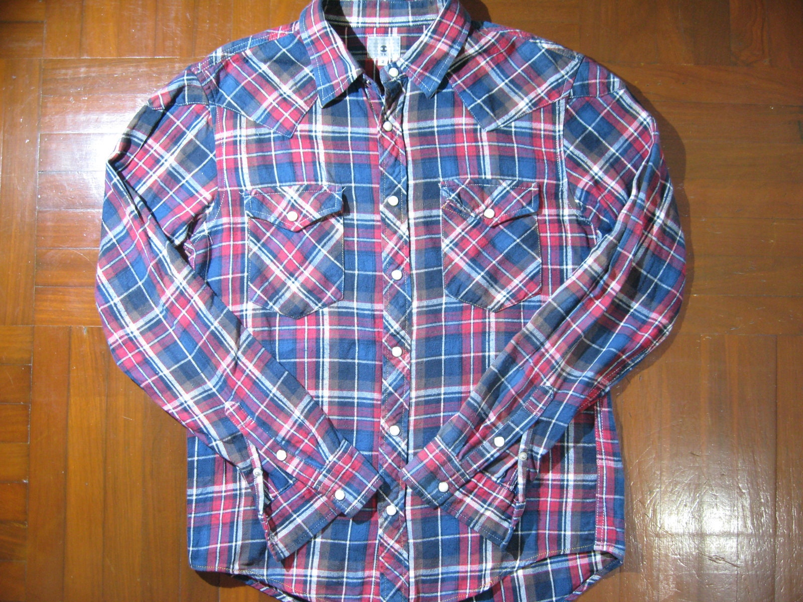 Vintage Japanese Flannel Japan Casual pocket Checked Thick Etsy