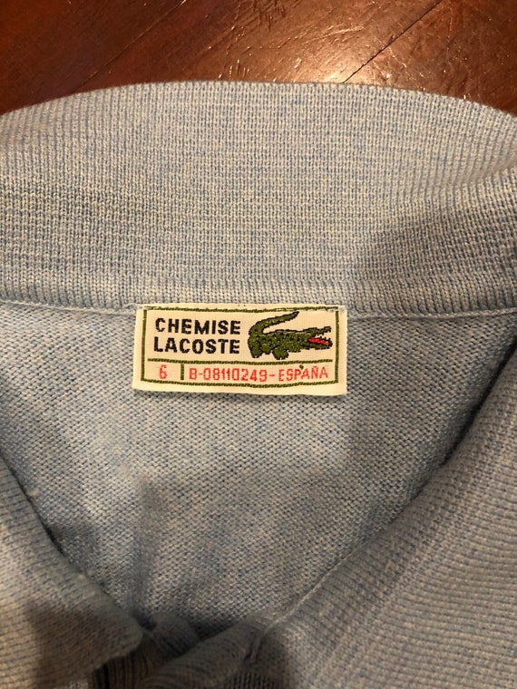 Vintage 1980s Chemise Lacoste Unisex Polo grey cr… - image 3