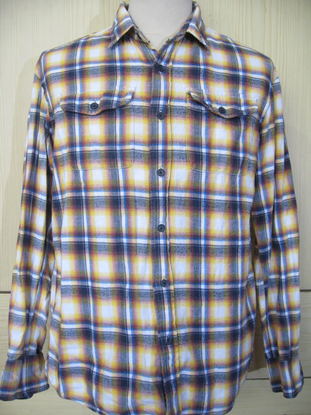 Vintage Flannel Japan Casual Pocket Checked Thick Cotton - Etsy