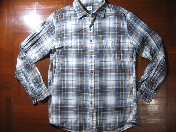Uniqlo Shirt Mens S Small Flannel Button Up Long Sleeve Plaid Casual Blue Adult eBay #53 Uniqlo Shirt Mens S Small Flannel Button Up Long Sleeve Plaid Casual Blue Adult eBay