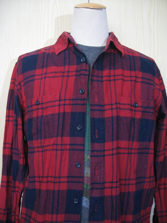 slim fit red flannel