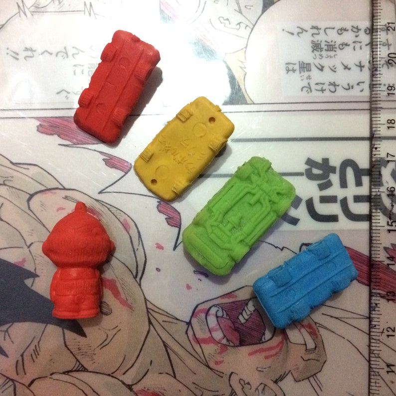 Vintage Retro toys 80s Japan Sport super Car cars Oldschool Kinkeshi Rubber toys M.U.S.C.L.E muscleman Figure toys LOT of 5 japanese