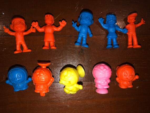Vintage 1980s Japan Micro Doraemon Keshigomu Kinkeshi Rubber Toys