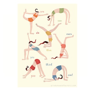 yoga mini poster - more than you think - A4 poster - yoga illustrations - yoga drawings - yoga postures - mini-poster - digital print
