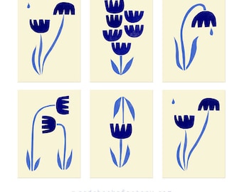 Set of 6 typical Dutch tulips postcards - Dutch greeting cards - flower cards - Dutch tulips -  Dutch inspiration - souvenir from Holland
