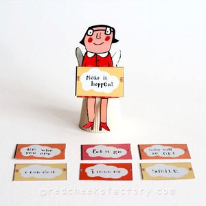 DIY 3D Affirmation Angela paper doll affirmation angel paper puppet affirmation cards positive quotes affirmation cardholder image 1