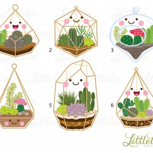 Terrarium kawaii clipart -plant clipart- indoor plant - 19004 image 2