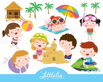 Clipart de plage d’été - aire de jeu pour l’été - 17024