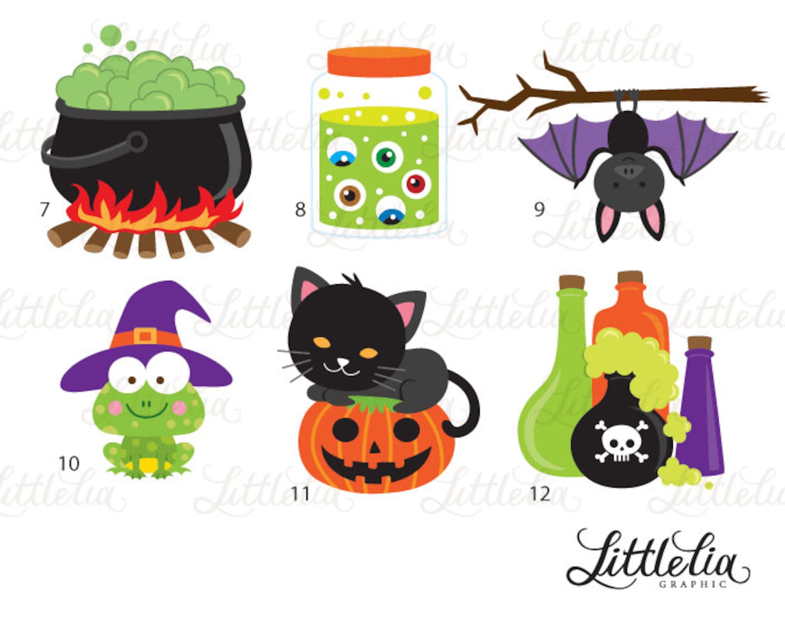 Scary Witch Halloween Clipart 16058 | Etsy