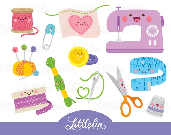Coser kawaii clipart arte kawaii clipart 16067 | Etsy