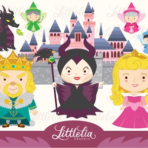 Princess clipart - Sleeping beauty clipart set/ instant download 14020