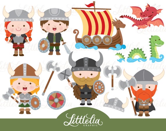 Viking Clipart Sea Clipart 17038 including Black and White Clipart/ Line  Art - Etsy