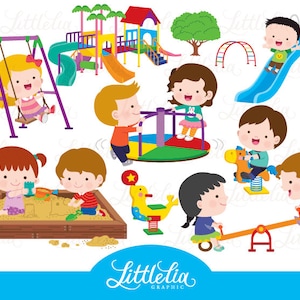 kids playground - playground clipart - 17005