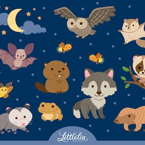 Nachtdier - Nachtdier clipart - 22005 (inclusief zwart-wit clipart/lijntekeningen)
