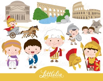 Ancient roman clipart - rome clipart - Ancient Italy - 17041 (Including black and white clipart/ line art)