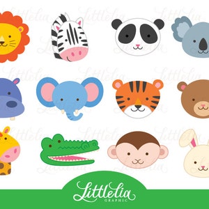 Jungle animal head clipart - jungle animal clipart - animal head - 15026