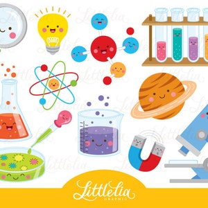 Science kawaii clipart - Scientist clipart - 16035