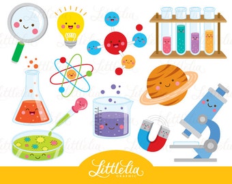 Science kawaii clipart - Scientist clipart - 16035