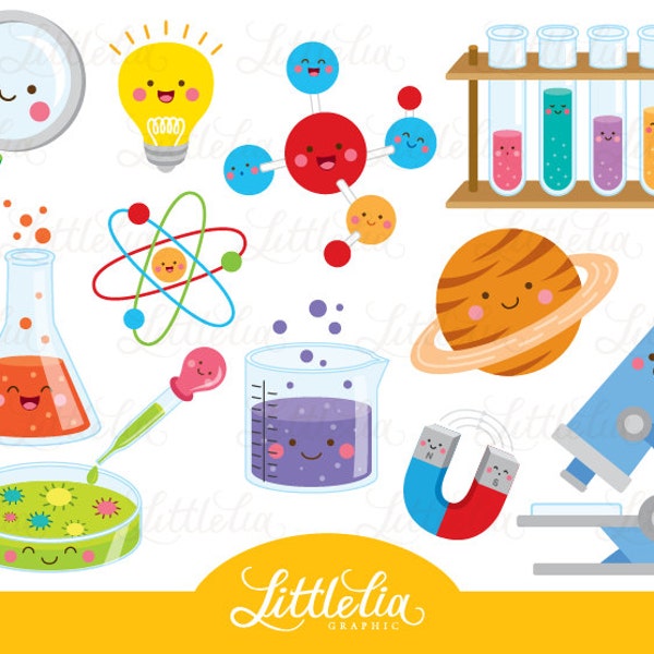 Science kawaii clipart - Scientist clipart - 16035