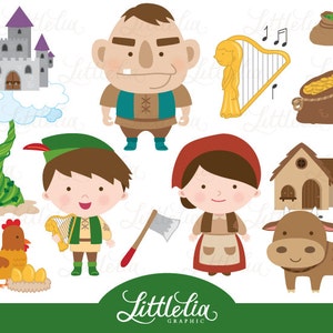 Jack and the beanstalk clipart - fairytale clipart - 15034
