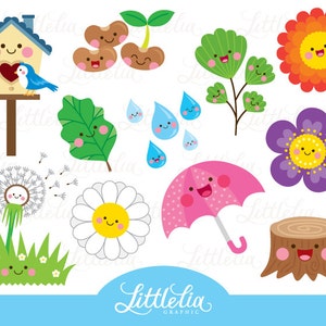 Frühling Kawaii Clipart - Frühling Clipart - 17003