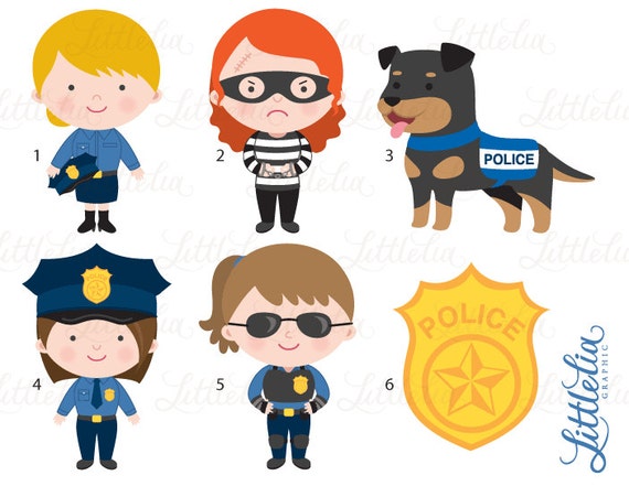 Girls Police Officer Police Clipart 16073 - Etsy Girls Police Officer Police Clipart 16073 - Etsy