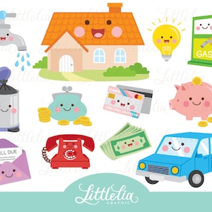 bills kawaii clipart - house clipart - 17047