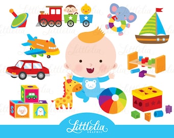 Baby boy toys - baby toys - baby clipart - 16038